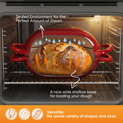 Daluvenix 2qt Enameled Cast Iron Dutch Oven, Nonstick Bread Oven with Lid, Red, DA-KI02076RE