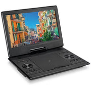 GPX PDB1214BDLIND Portable DVD Player, 11.6-Inch Swiveling HD Screen, Bluetooth Transmitter, Stereo Headphones, Remote Control, Black