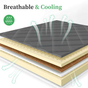 VOUA VA-800G-06 Extra Thick Queen Mattress Topper, Cooling Mattress Pad Cover, Mattress Protector, Gray
