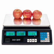 AsterOutdoor Computing Scale, 40kg Capacity, Digital Retail Scale, Backlit Blue LCD, PLU Memory, Accounting Functions, Silver, ACS-30