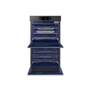 Samsung Bespoke 30 Inch Double Wall Oven, Electric Convection, AI Pro Cooking Camera, Flex Duo Dual Oven, Air Fry, Steam Cook Plus, Matte Black Steel, NV51CG700DMT