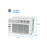 Black+Decker BD08WT6 Window Air Conditioner With Remote 8000 BTU Cools Up To 350Sq Ft Energy Efficient White
