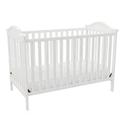Baby Relax Adele 3-in-1 Convertible Crib, White, Solid Pine Wood, Adjustable Mattress Heights, Non-Toxic Matte Finish