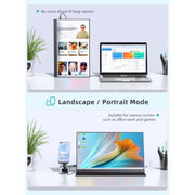 UPERFECT K01 Portable Monitor for Macbook 1080P FHD HDR IPS Computer Display Screen HDMI USB 17.3 inch