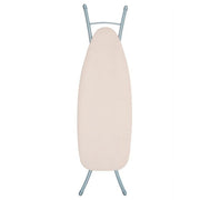 Seymour Home Products Adjustable Height Ironing Board, 18in Wide Steel Frame, 100% Cotton Cover, Iron Rest, Beige Linen, 4760224