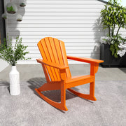 WestinTrends Dylan Adirondack Rocking Chair, All-Weather Poly Lumber, Seashell Design, Orange, 450-lb Capacity, Patio Furniture WWT01769