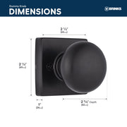 Brinks Contemporary Non-Locking Interior Ball Door Knob, Matte Black, Stainless Steel, Reversible, 10 Pack, E2426-122