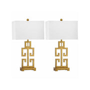 Safavieh LIT4305A-SET2 29 in. H Greek Key Geometric Glam Table Lamp, Set of 2