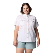 Columbia PFG Bahama II Women's Short-Sleeve Fishing Shirt, White, Relaxed Fit, UPF 50 Sun Protection, 209299