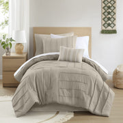 Mainstays MS8544409622-21 All in One Reversible Comforter and Sheet Set, 8-Piece, Twin, Washed Stone Texture