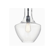 Kichler 42141BK Everly Black Transitional Clear Glass Teardrop Pendant Light, Black