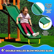 Sportspower Amelia Wooden Swing Set with 2-Person Saucer Swing