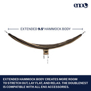 ENO DoubleNest Camping Hammock, Lightweight Nylon, 2-Person, Seafoam Berry Melon, 9.5 ft x 6.3 ft, DN017