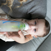 Dr. Brown's Natural Flow Anti-Colic Options+ Narrow Glass Baby Bottles, 8 oz, Silicone Sleeves, 3 Pack, Blue Glow Mint