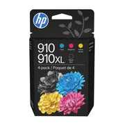 HP 910 CMY and 910XL Black Ink Cartridge 4-Pack, High Yield, Compatible with HP OfficeJet Pro Printers