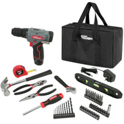 Hyper Tough 80206 12V Max Cordless 3/8-inch Drill Driver 50-Piece Project Kit with 1.5Ah Lithium-Ion Battery, Charger, and Storage Bag