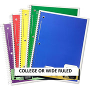 Pen & Gear Notebooks, 5 Pack, College Ruled, 70 Sheets, Multicolor