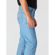 Carhartt Men's Relaxed Straight Jeans, Durable 13-Ounce Cotton Denim, Cove Light Wash, 32W x 30L, 105119-H83