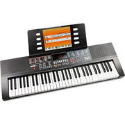 Rockjam RJ640-XS 61-Key Keyboard Piano Kit With Keyboard Stand, Sheet Music Stand, Piano Note Stickers & Lessons