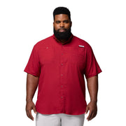 Columbia Men's PFG Tamiami II Short Sleeve Shirt, UPF 40 Sun Protection, Moisture-Wicking, Breathable Venting, Beet, X-Large Tall, 128705