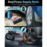 Kohree Cordless Tire Inflator Portable Air Compressor, Dual Cylinder, 58 LPM, 150 PSI, 20000mAh Battery, Digital LCD Display, 5 Inflation Modes, KR4132-WK