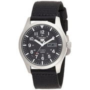 Seiko 5 Sports Automatic Men's Watch, Black Dial, Stainless Steel Case, Black Nylon Strap, 100m Water Resistant, SNZG15J1