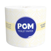 Pom 1735014 Embossed 2-Ply Toilet Paper, White, 45 Rolls