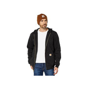 Carhartt Marquette Men's Midweight Full-Zip Hooded Sweatshirt, Loose Fit, Black, Small, K122-BLK