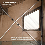 Oztent 30 Second Expedition Tent, Waterproof, Free Standing, Green, 8 ft Wide x 6.6 ft Deep x 6.6 ft High with Awning