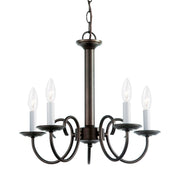 Generation Lighting Holman Five Light Chandelier with Crystal Embellishments, Heirloom Bronze, 18 in, 31809-782