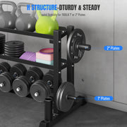 COFUNOK Dumbbell Rack, 3-Tier Adjustable Heavy-Duty Weight Stand, 1100LB Capacity, Black