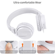 Gorsun GS778 Kids Lightweight Stereo Wired Headphones, White