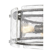 Quoizel Fortress 3 Light Semi-Flush Mount Ceiling Light, Mottled Silver, Textured Glass, Dimmable, 16 Inch, FTS1716MM