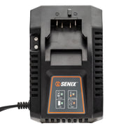Senix 20 Volt Max Lithium Ion Battery Charger with Light Indicator and Wall Mount Compatible with X2 Batteries CHX2