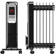Pelonis Digital Electric Oil-Filled Radiant Space Heater, 1,500 Watt, Black, Remote Control, 3 Heat Settings, HO-0280