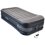 Intex 64131ED Dura Beam Deluxe Pillow Raised Airbed Mattress with Built In Pump, Twin