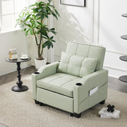 Ktaxon 3-in-1 Single Sofa Bed Convertible Sleeper Chair with Lumbar Pillow for Home Light Green