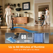 Roborock Cordless Wet/Dry Vacuum Cleaner, 20000Pa Suction, High Temperature Self-Cleaning, Hot Air Flash Drying, Edge-to-Edge Cleaning, Black, F25 LT