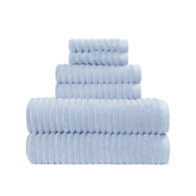 Better Homes & Gardens PowerLoft AIRRICH 6 Piece Bath Towel Set, Blue Drop Textured Stripe
