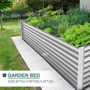 Land Guard Raised Garden Bed, 8x4x2ft, Galvanized Metal, Rust Resistant, 24-Inch Deep, Gray, TY240/90-YIN