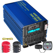 Voltworks 12 VDC 4000W Continuous 7000W Surge Pure Sine Wave Power Inverter with LCD Display and Dual USB Fast Charging, Blue, VS-4000KAR