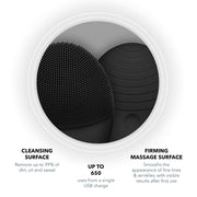 Foreo Luna 3 for Men Silicone Facial Cleansing and Firming Massage Brush, Black, App-Connected, Waterproof, F9694