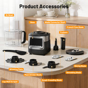 Hicloud FP01 Food Processor 12 Cup, Capable of Shredding/Cutting Strips/Slicing/Kneading Dough/Beating Eggs/Mixing