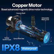 SPECSTAR 220W Submersible Pond Pump, 4500 GPH Flow Rate, 180 Adjustable Nozzle, Barrier Bag, Durable ABS Housing, VH1740US