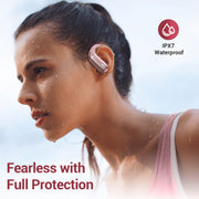 VEAT00L X19 Wireless Earbuds, Hybrid Active Noise Cancelling, Bluetooth 5.3, IPX7 Waterproof, Deep Bass, Over Ear Bud with Earhooks, 75H Playtime