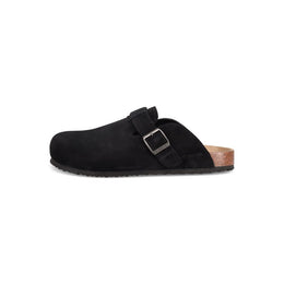 Woodstock Beacon Men's Comfort Clog Sandal, Genuine Leather, Black, Medium Width, Flat Heel