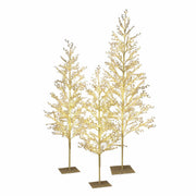 My Texas House 3-Pack Warm White Twinkling LED Icy Cube Beaded Tree, 4ft/5ft/6ft Assorted