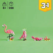 LEGO 6527864 31170 Creator 3 in 1 Wild Animals: Pink Flamingo Building Toy - Includes 3 Building Options, Ages 8+