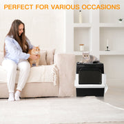 PHANCIR Enclosed Cat Litter Box, Foldable Lightweight with Sliding Drawer, Odor Neutralizing System, Large, Black