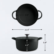Tramontina Mesa 3.5 Quart Enameled Cast Iron Dutch Oven, Black, Round, Oven Safe up to 500F, Induction Compatible